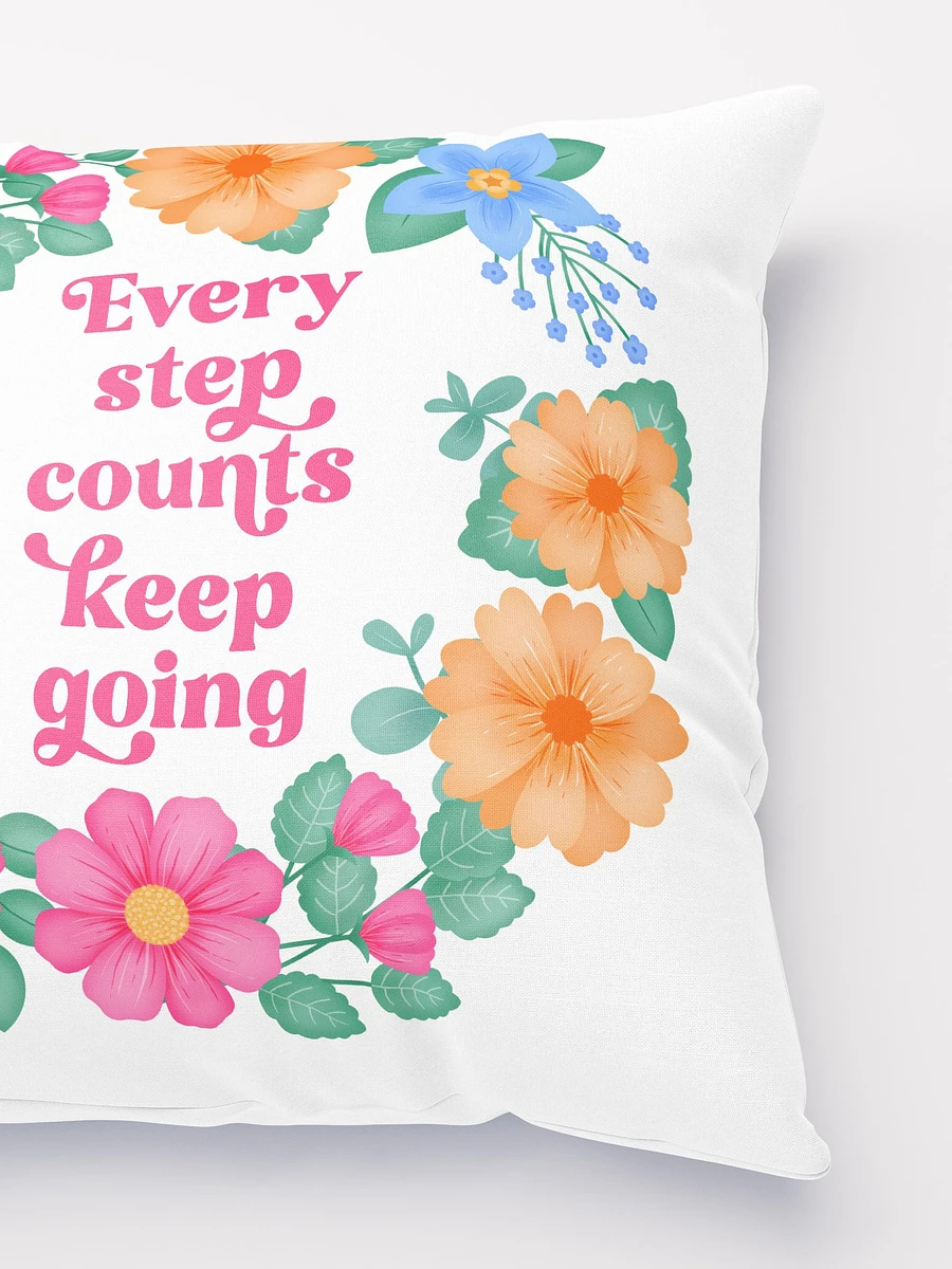 Every step counts keep going - Motivational Pillow White product image (3)