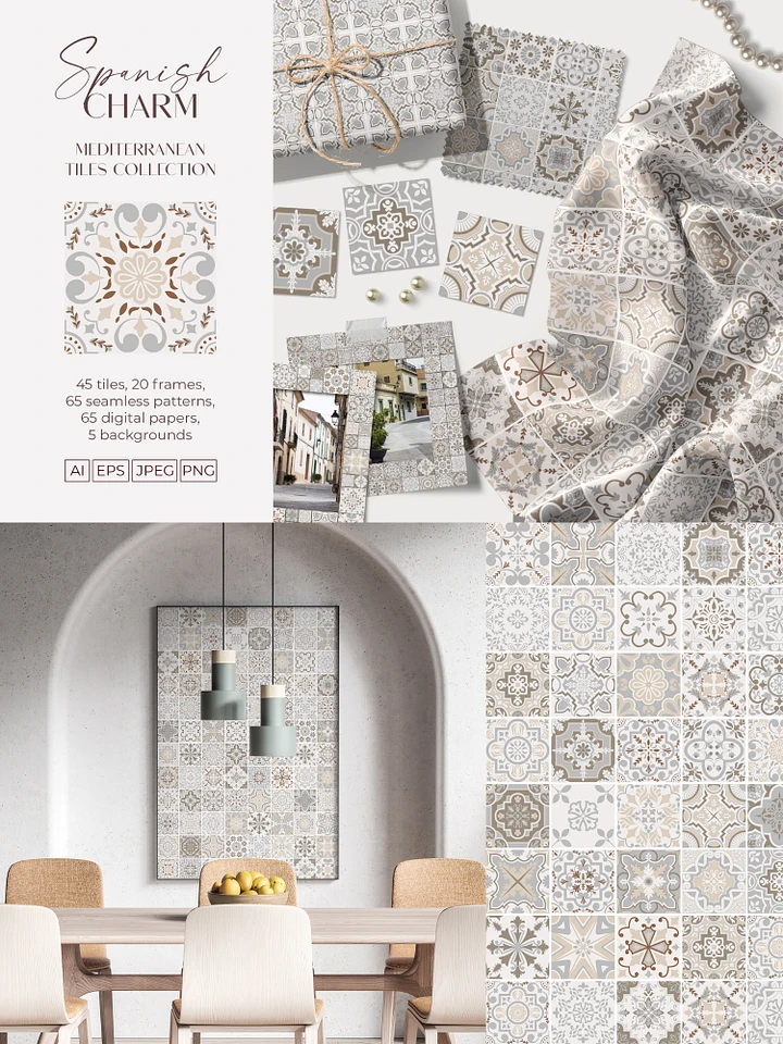 Spanish Charm - Mediterranean Vector Tiles Collection product image (1)