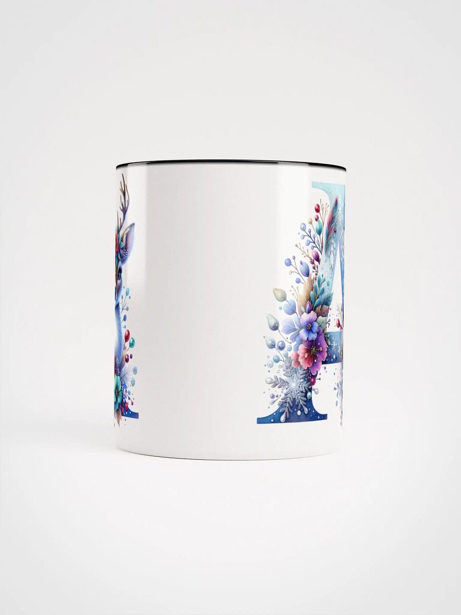 Letter A Christmas Winter Deer red, white and blue Ceramic Mug product image (5)