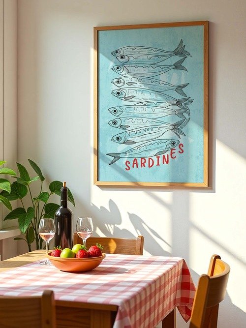 Sardine Wall Art Sardines Tin Fish Poster Colorful Kitchen Print product image (7)
