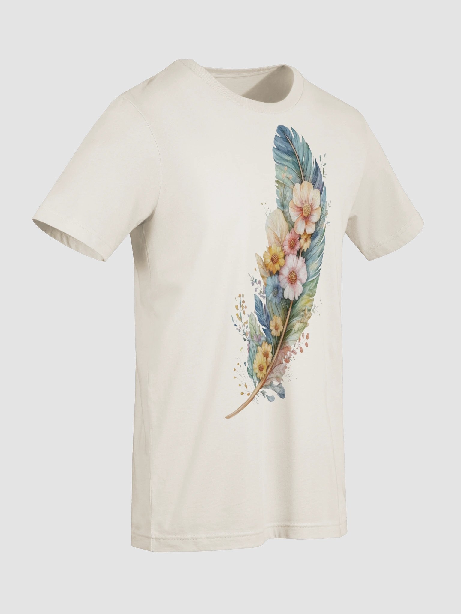 Feather and Floral Watercolor T-Shirt product image (5)