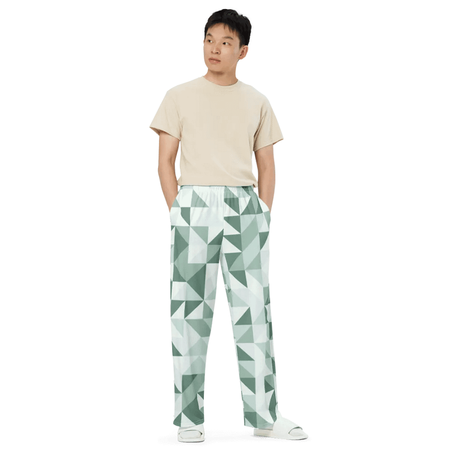 BUIII Dynamic Geometry: Mint Oasis Wide-Leg Pants product image (6)