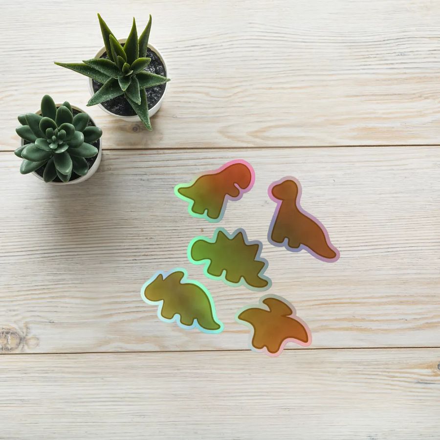 Dino Nugget Holographic Hand-drawn Stickers - 5 Pack product image (7)