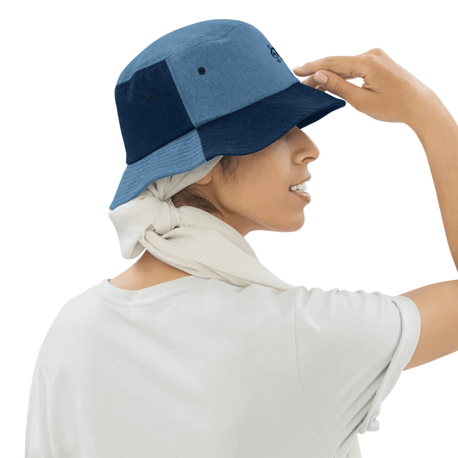 Capstone Denim Bucket Hat - TDS Embroidered High Profile Hat in Black and Blue product image (11)