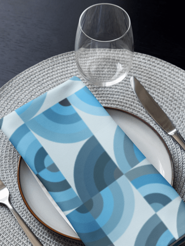Geometric Blue & Gray Cloth Napkin Set (4) product image (1)