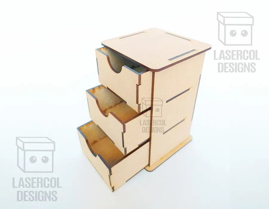 3 Drawers Desk Organizer - Laser Cut Files product image (9)
