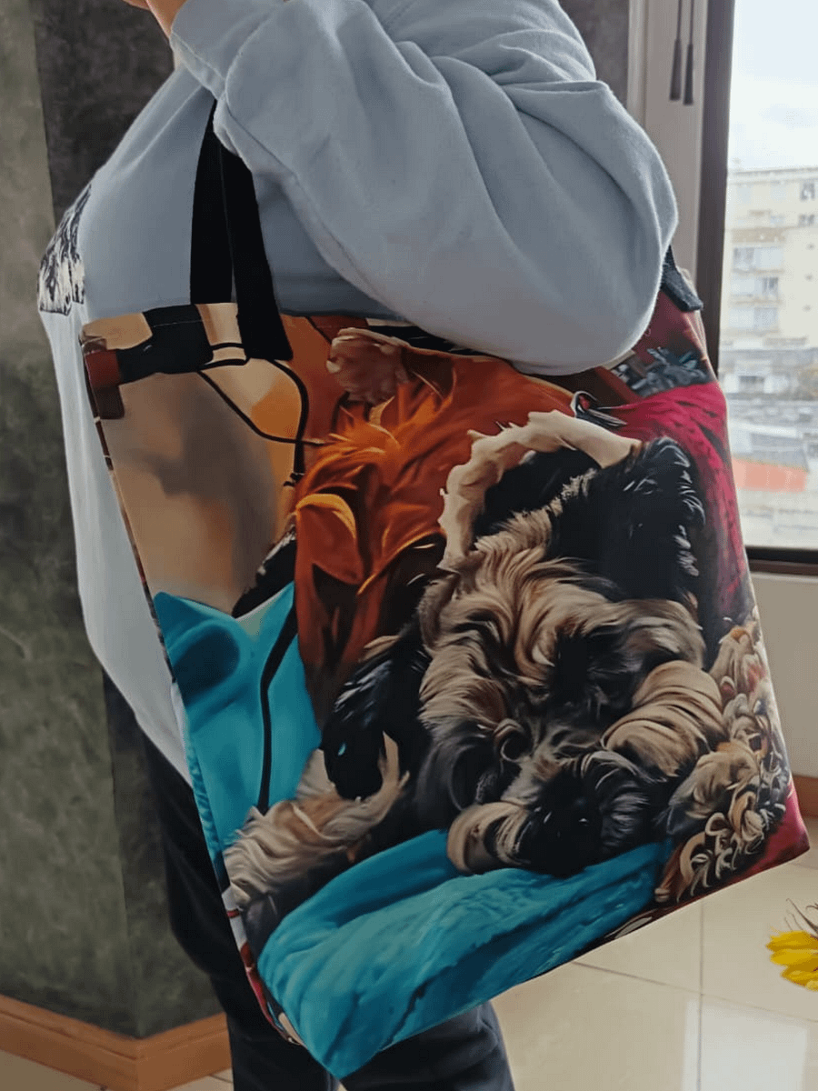 LUKAS 💙 / LARGE TOTE BAG WITH POCKET & ALL-OVER PRINT product image (3)