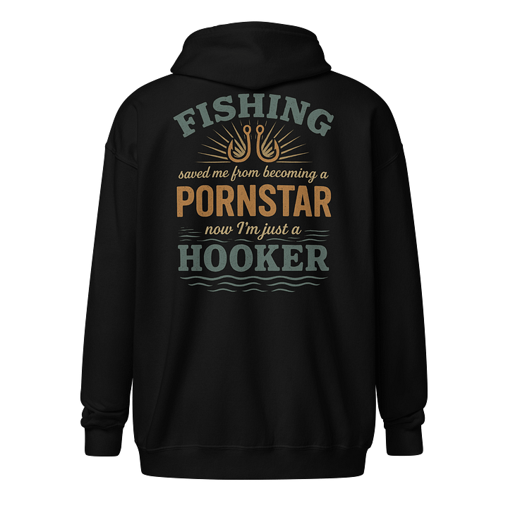Funny Fishing Zip Hoodie – Hooker Humor Vintage Style product image (1)