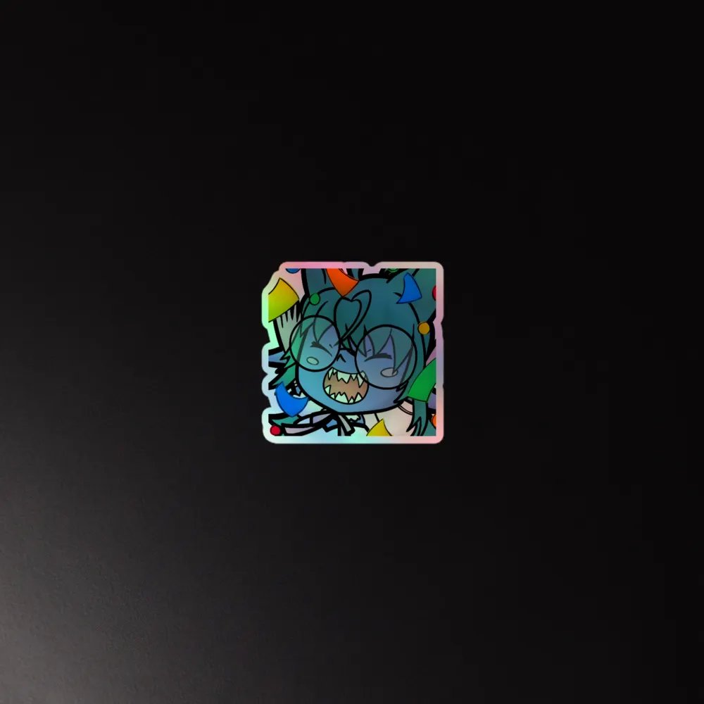Holographic Shorkface Hype Emote Sticker product image (2)
