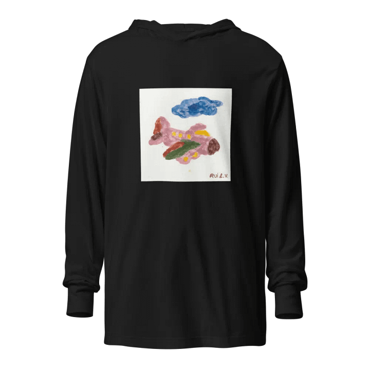 Kid Airplane (Bella+Canvas Unisex Hooded Long Sleeve Tee) product image (2)