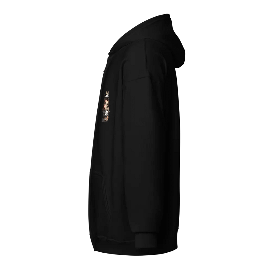 Zip-Up Hoodie with Soof and cats+channel name product image (4)