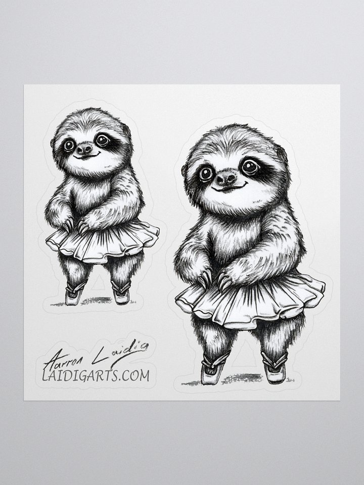 Ballet Sloth Vinyl Sticker product image (1)