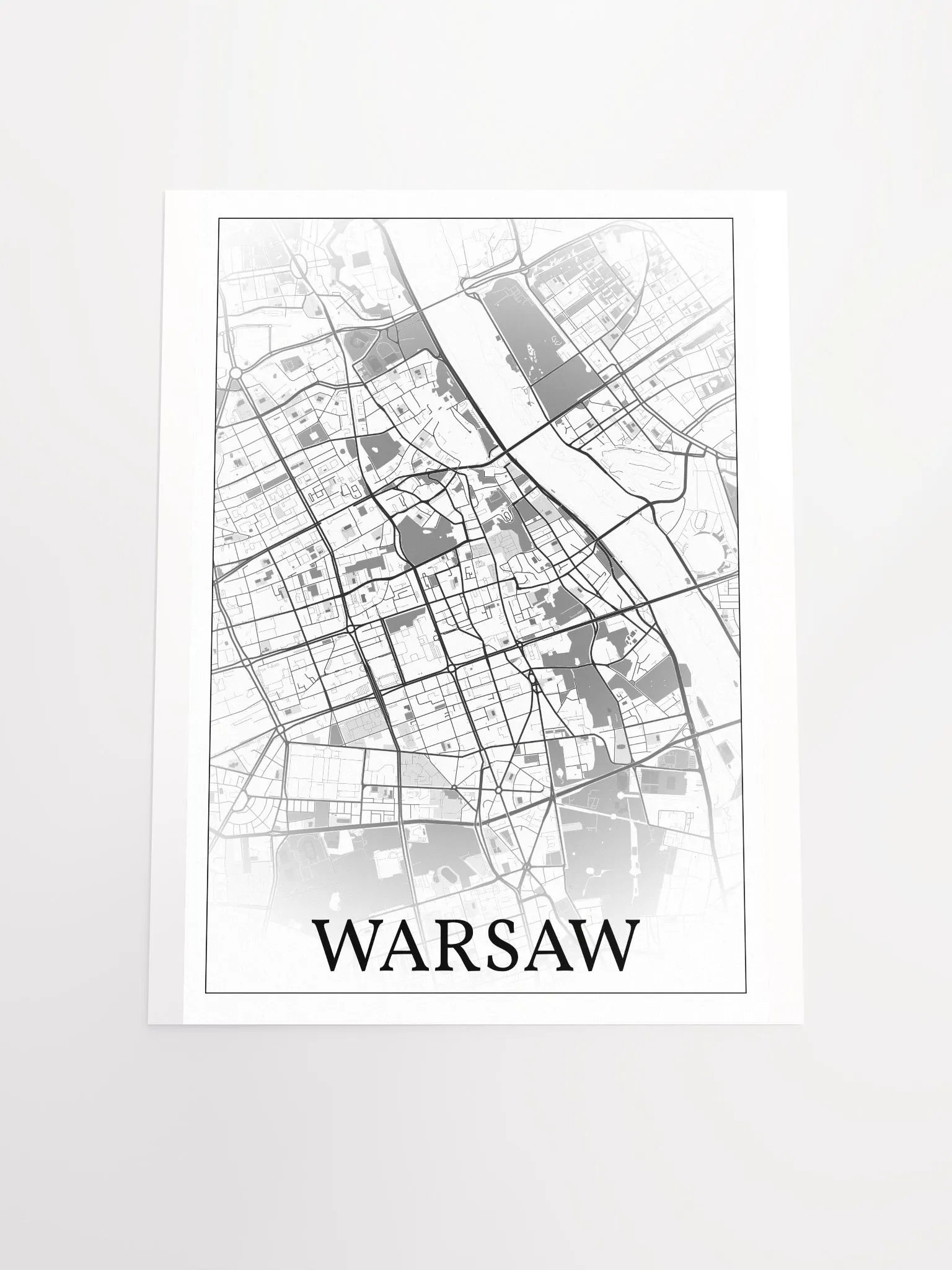 Warsaw, Poland, city map print product image (17)