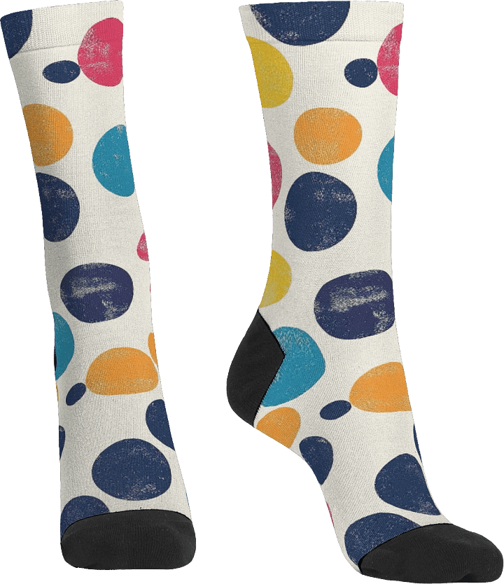 Polka Dot Illusion Vintage Retro Premium Crew Socks product image (1)
