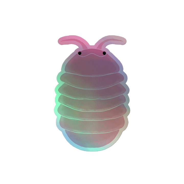 Cherry Blossom Isopod Holographic Sticker product image (2)