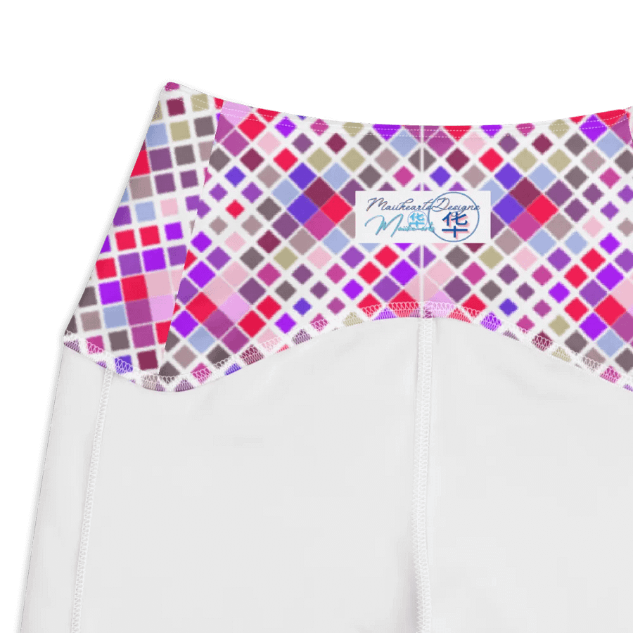 Colorful Square Pattern Design Leggings with Pocket - v12 product image (7)
