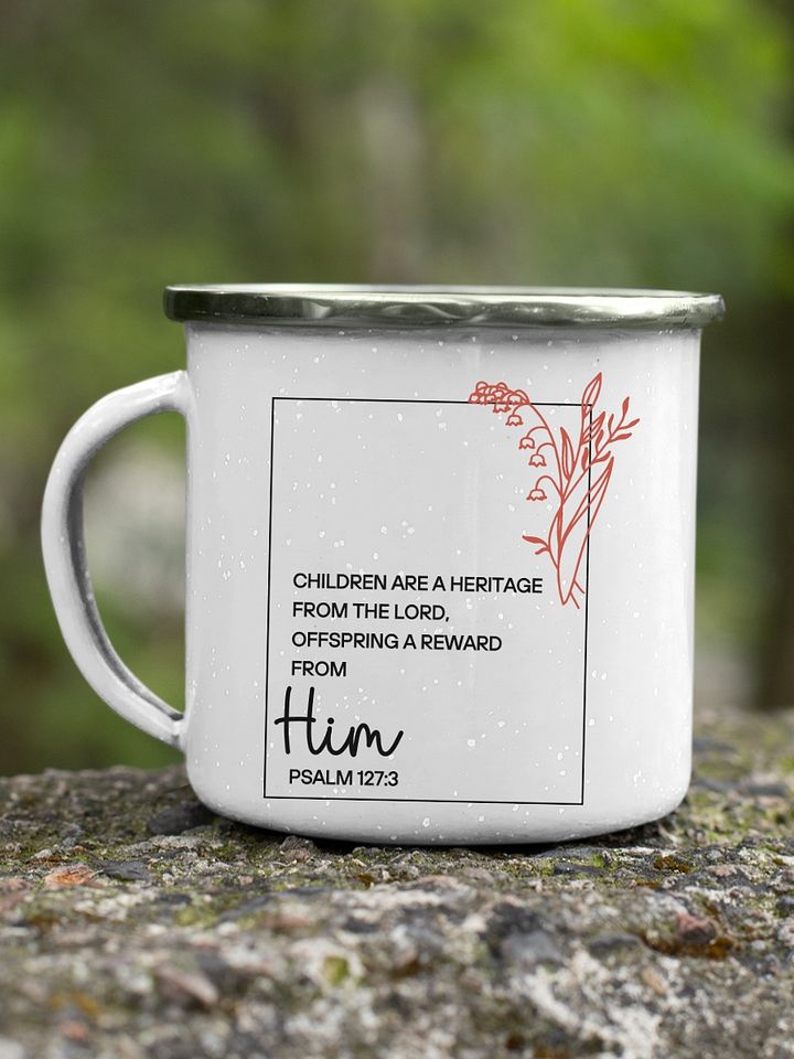 Wildflower godmother proposal Christian enamel mug with Bible verse - Camping gear Enamel Mug product image (2)