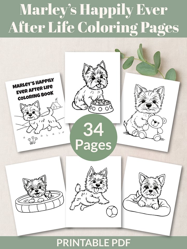 Printable Cute Yorkie Dog Coloring Pages – 34 Fun & Easy Designs product image (1)