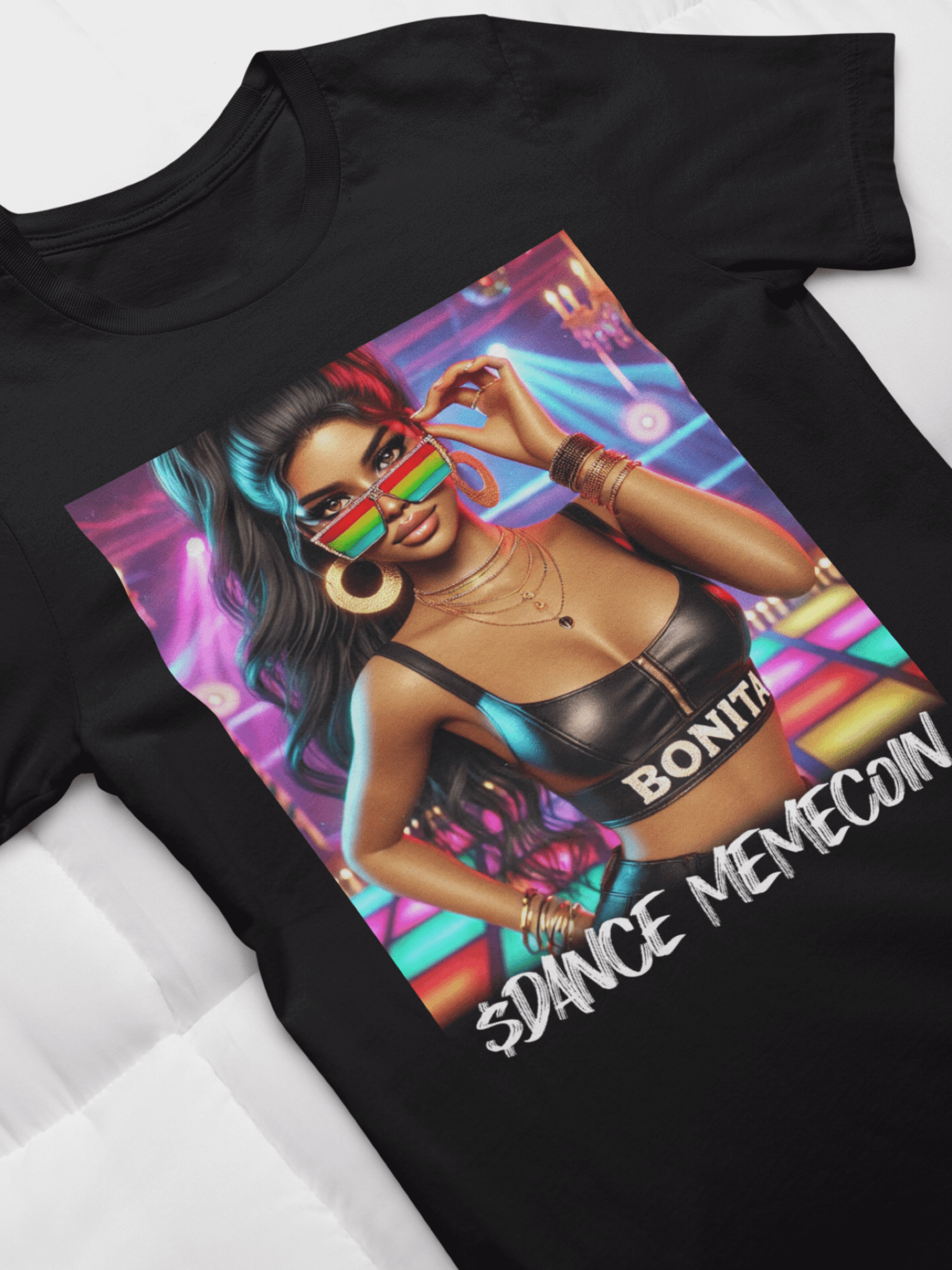 BONITA - DANCE MEMECOIN - PREMIUM TEE - BLACK product image (1)