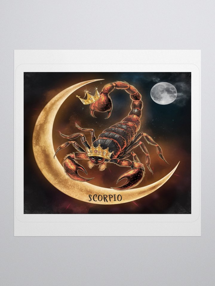 Scorpio Sticker - Crown & Moon Zodiac Design | Exclusive | TDS Music product image (3)