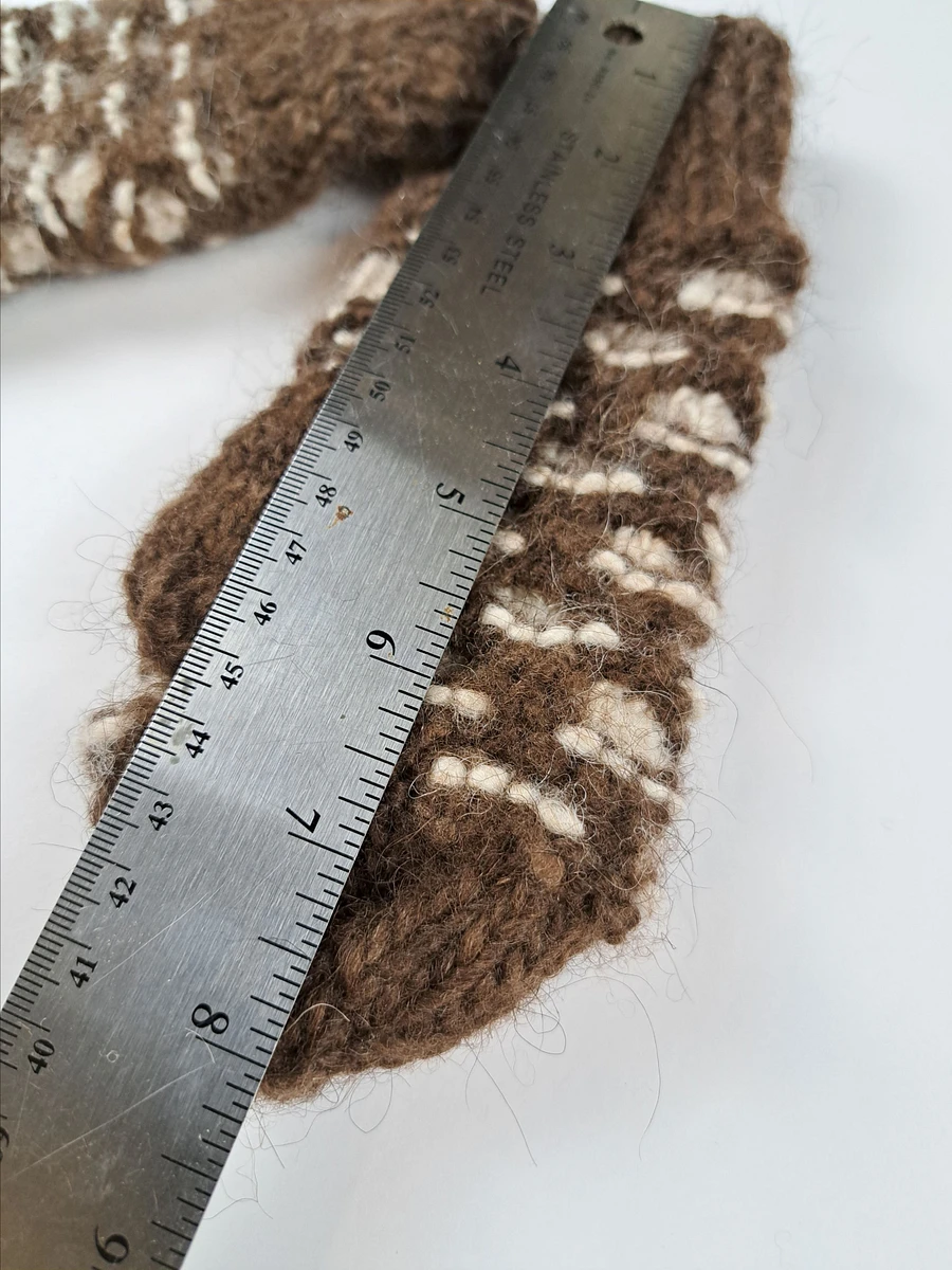 Hand Made Wool Newfie Mittens - Kid's Small - Honeycomb Pattern product image (3)