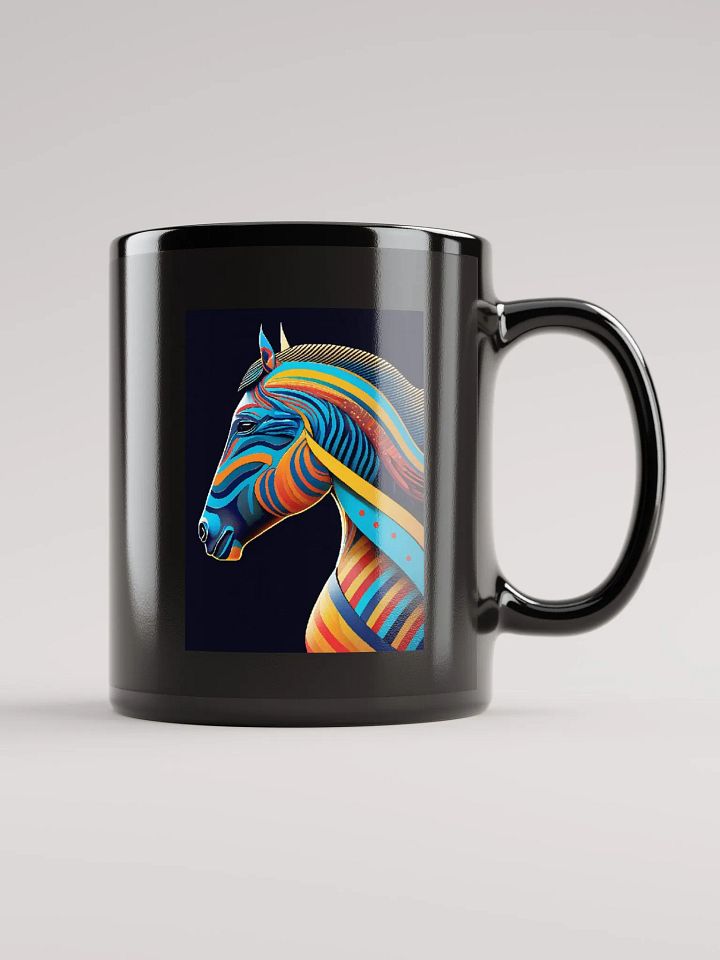 Stylized horse illustration made of coloured ribbons (front & back) product image (1)