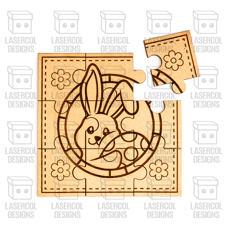 Easter Bunny Puzzle With Box Set 1 (2 Sizes) - Laser Cut Files product image (3)