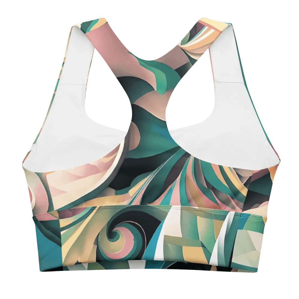 Abstract Lithographic Pattern Design Longline Sports Bra - V6 product image (1)