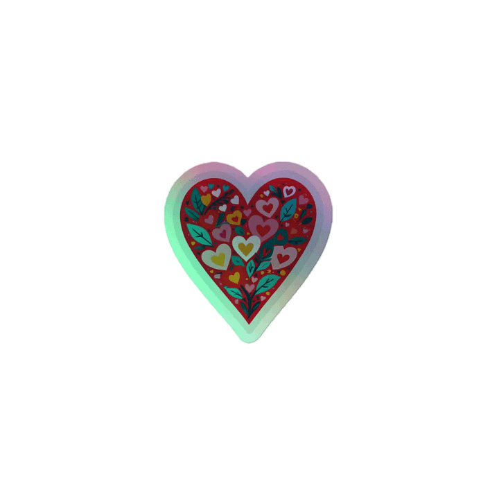 Retro Floral Heart Sticker product image (1)