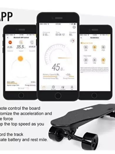 2000 watt electric longboard, superfast 28mph, remote control, app controlled product image (2)