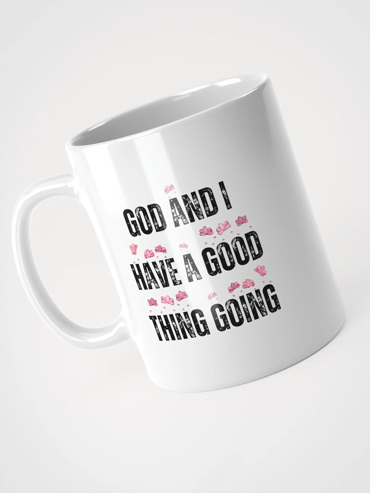 "GOD & I" Floral White Glossy Mug product image (9)