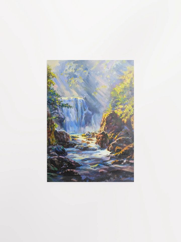 Mountain trails and waterfalls-Oil Painting Paper Poster product image (1)