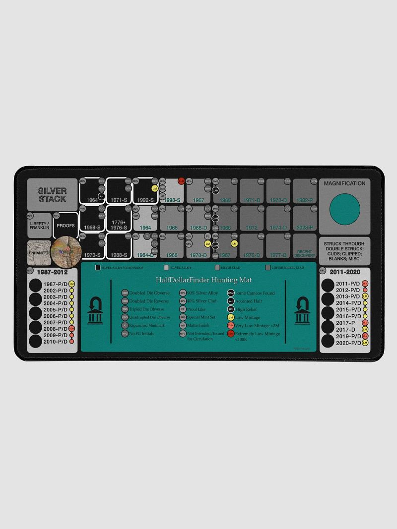 HalfDollarFinder Hunting Mat / 31.5” / Money Green/Black Theme