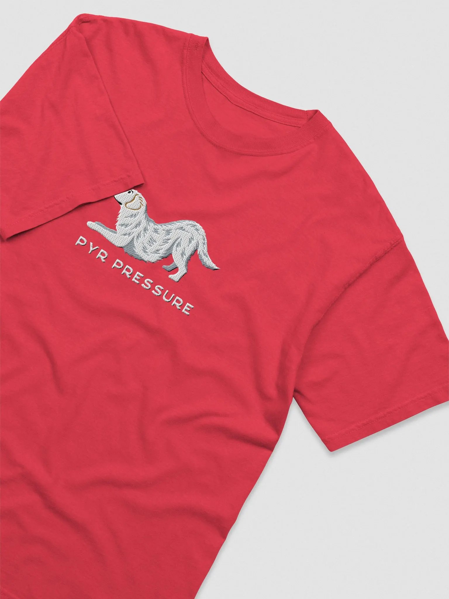 Pyr Pressure T-Shirt(Embroidered) of a Great Pyrenees product image (7)