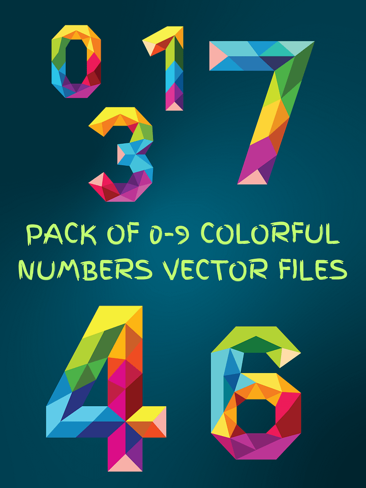 COLORFUL NUMBERS 0 to 9 product image (1)