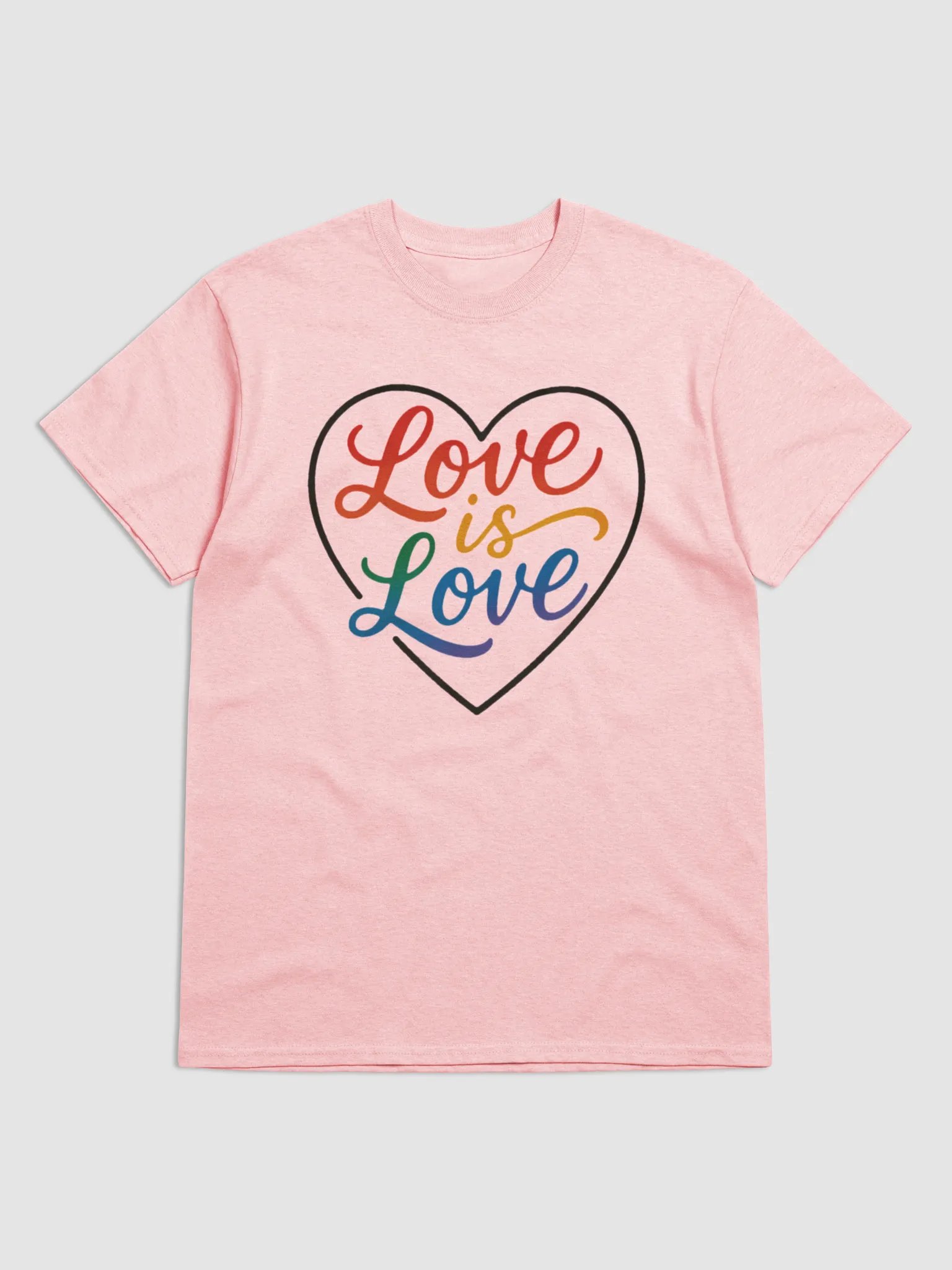 Love is Love Pride T-Shirt | LGBTQ+ Rainbow Heart Design | Equality Tee product image (5)