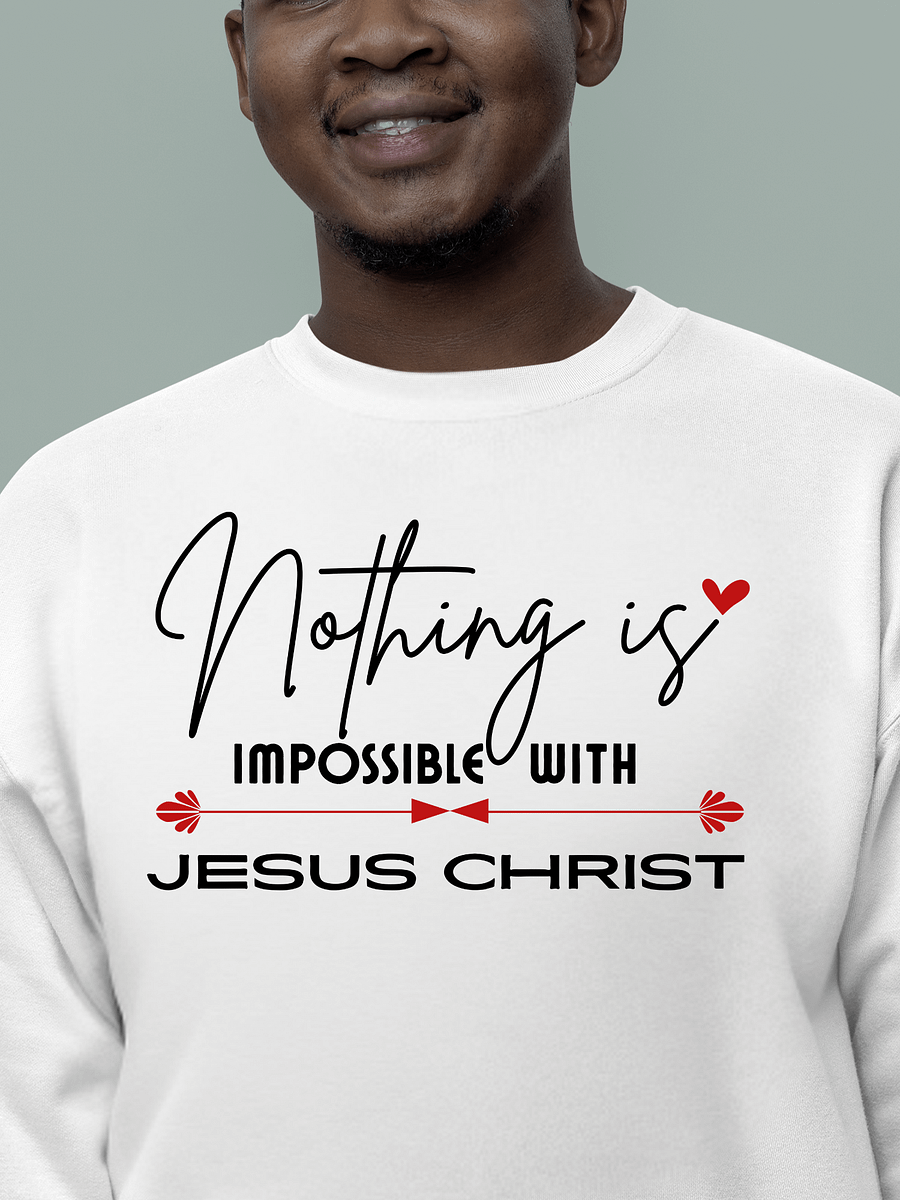 Nothing Is Impossible With Jesus Christ, Heritage Sweater product image (6)