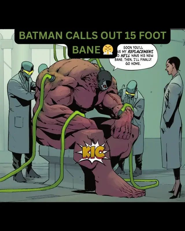 Bane just went colossal. According to fans using Absolute Batman’s height as a baseline, this version of Bane stands at roughly 15 feet tall and 6,350 pounds — a true behemoth sculpted for war. Now, in Absolute Batman #13, Bruce Wayne goes live on Gotham television and issues the challenge of a lifetime: face me. For the city. For the fear. For the final fight. When a 15-foot juggernaut squares off with Gotham’s greatest detective… what side are you on? 🦇 or 💀? #Batman #Bane #DCComics #ComicDebate #HeroVsVillain #KeepinItComic