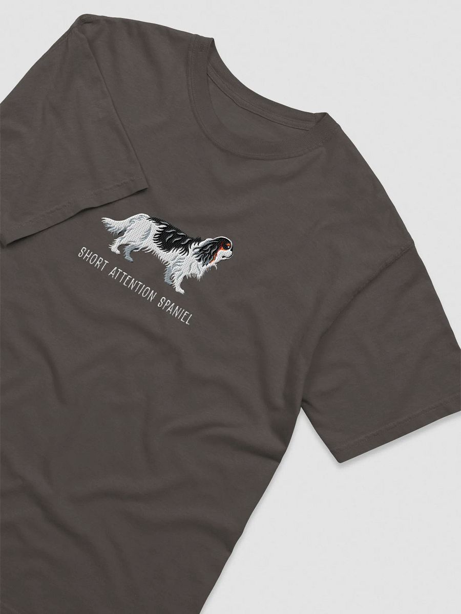 Short Attention Spaniel T-Shirt(Embroidered) of a King Charles Spaniel(Tricolor) product image (15)