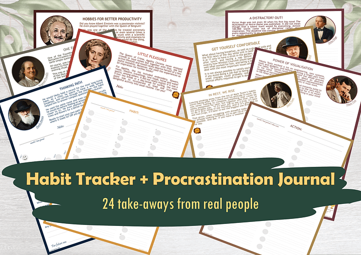 Set "A Year of Productivity" (Habit Tracker + Procrastination Journal) product image (1)