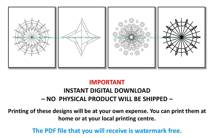 100 Geometric Mandala Coloring Pages | PDF | Digital File | Series GM2025 Vol. 10 product image (7)