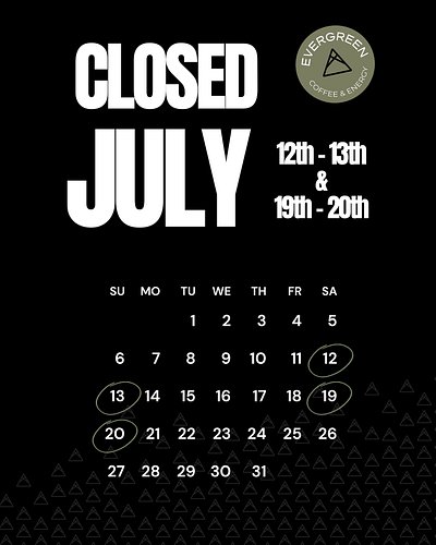 🚨 We’ll be closed this weekend and next weekend (July 12-13 & July 19-20) as we take a quick recharge behind the scenes.

We’...