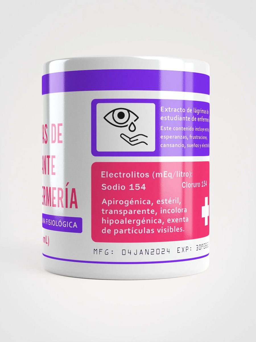"Lágrimas de estudiante de enfermería" (SPANISH) Ceramic mug product image (5)
