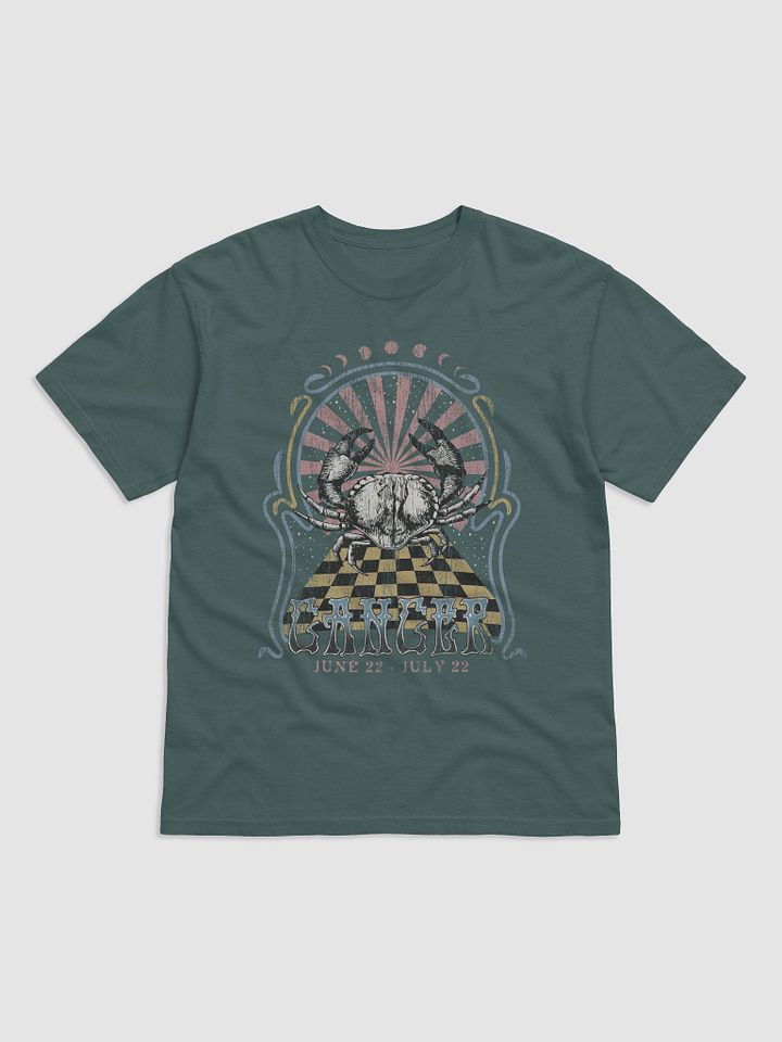 Cancer Zodiac Sign Tee | Art Nouveau-Style Grunge Streetwear T-Shirt for June 21 and July 22 Birth Months product image (12)