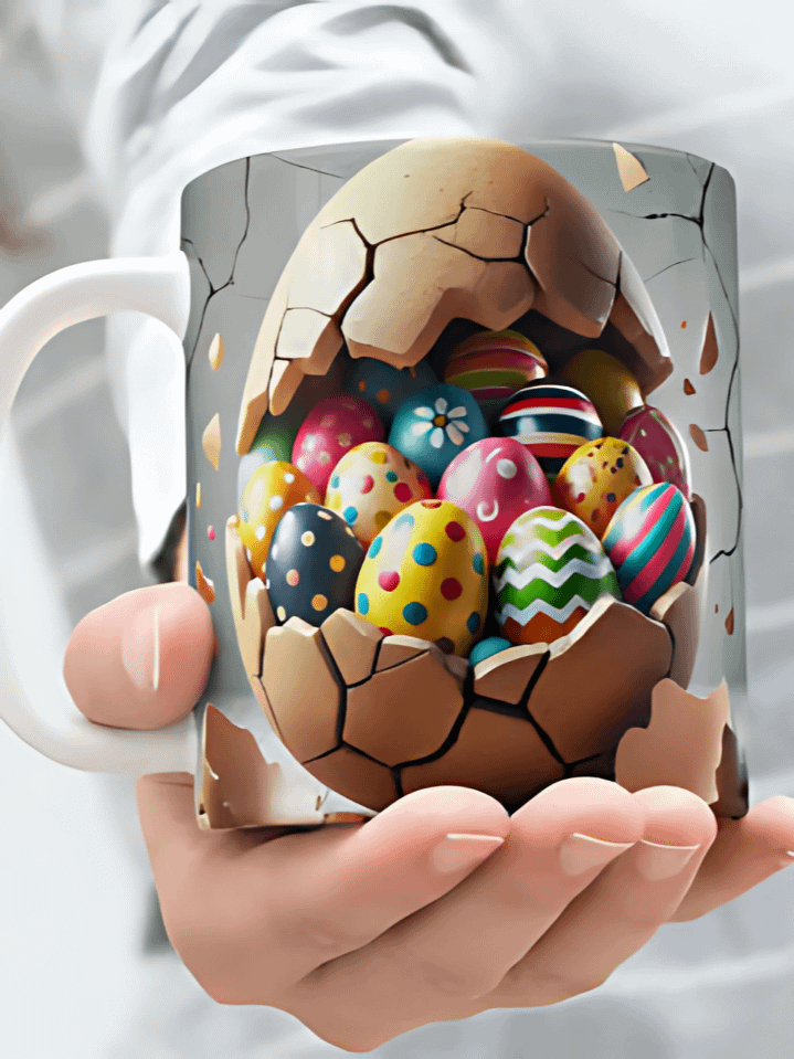3D Cracked Easter Eggs Mug Wrap – Realistic Spring Egg Sublimation PNG Design – Fits 11oz & 15oz Mugs – Festive Holiday Vibes – Instant Digital Download – 300 DPI product image (1)