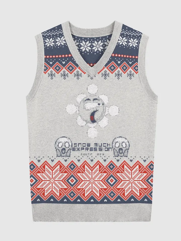 Snow Much Expression Knitted V-Neck Vest product image (1)