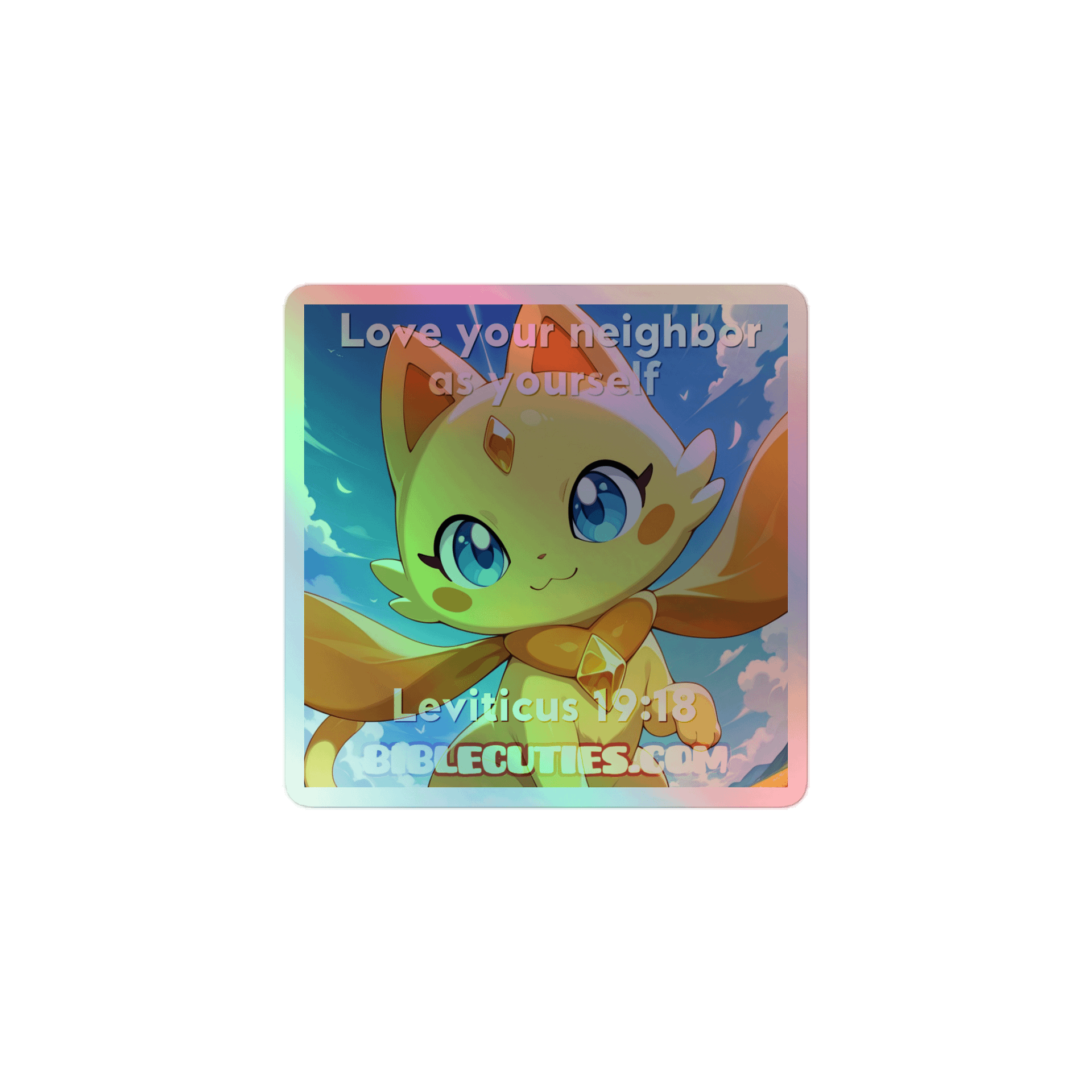 Bible Cuties Valentina - Love your neighbor as yourself Holographic Sticker product image (1)