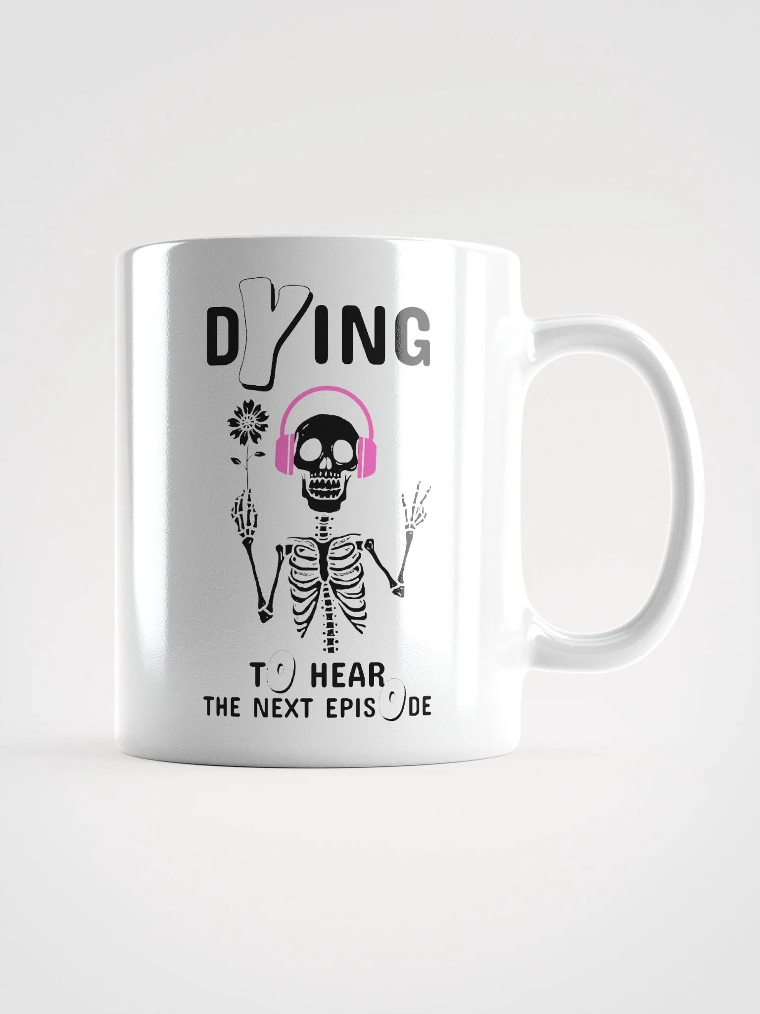Skeleton Listening To A True Crime Podcast Coffee Mug product image (2)