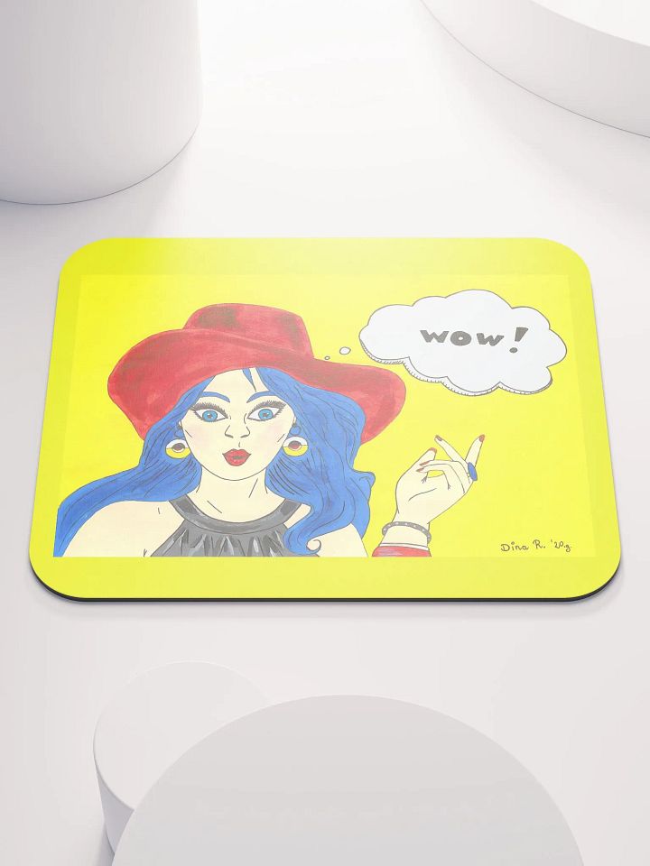 Pop art girl (art by Dina R.) acrylic painting picture - Classic Mouse Pad product image (1)