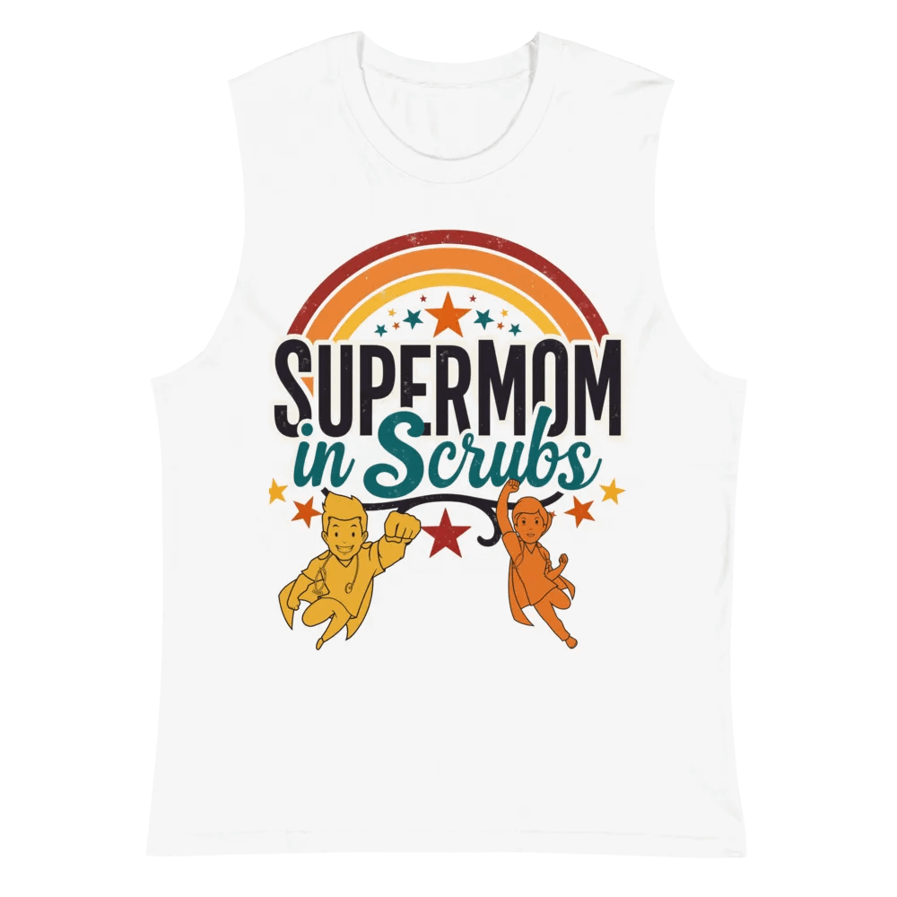 Supermom in Scrubs Rainbow Muscle Tank product image (2)